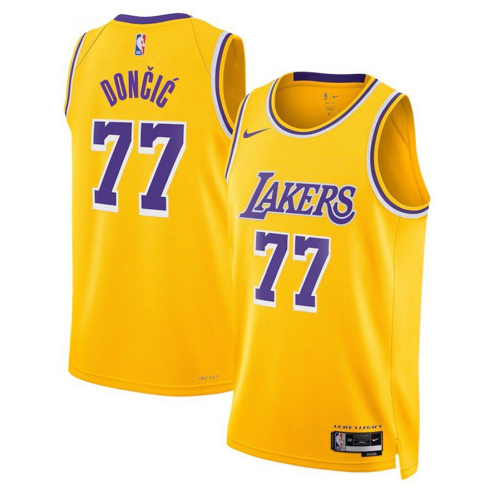 Los Angeles Lakers Unisex Icon Edition Swingman Jersey - Gold - Luka Dončić-Pro Kit Vault | Brand New 26/27 Sports Jerseys